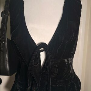 INC International Concepts Black Velvet Top